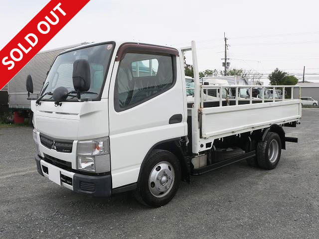 2014 Mitsubishi Fuso Canter 3t flatbed, 3-way opening, standard semi-long, cargo bed length 352cm, fully low floor, steel floor, 150 horsepower [medium-sized license required *excluding 5t limited]