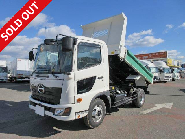 [New model] 2017 model Hino Ranger medium-sized dump truck, made by Shinmaywa, 3-way opening, bedless, with manual cobo lane