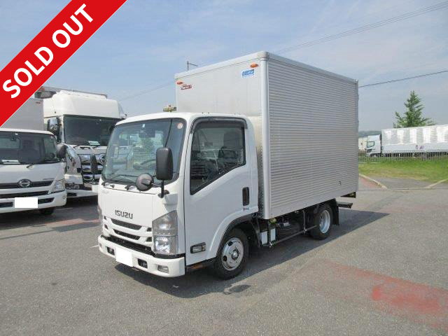2018 Isuzu Elf small aluminum van, standard 10-foot short, fully low-floor, 2-ton load capacity, ETC and back-eye camera included [5-ton limited to semi-medium-sized license]