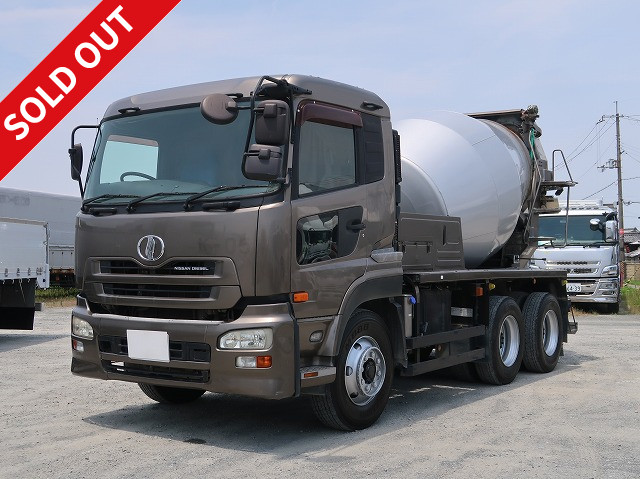 2008 model UD Trucks Quon large concrete mixer truck with 2 differentials, Shinmaywa, drum capacity 8.7m3 *Actual mileage approx. 280,000km/Inspection valid until August 2015*