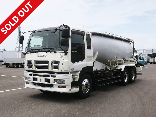 2009 Isuzu Giga 22 ton powder transport vehicle, Far East Jet Pack, high-floor 3-axle, bulk cement, drum capacity 12.3 m3, aluminum wheels