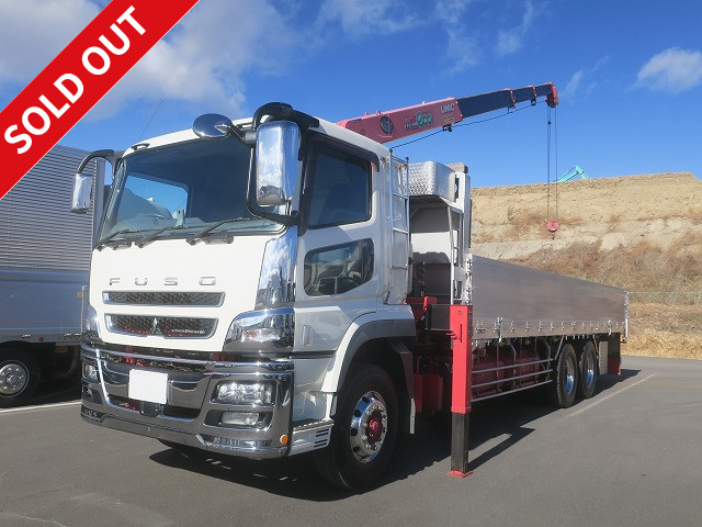 2016 Mitsubishi Fuso Super Great Flatbed with large crane, aluminum block, 3-way opening, 2 differentials, 4-speed UNIC, radio-controlled, hook-in, aluminum wheels ★Inspection valid until December 2015★