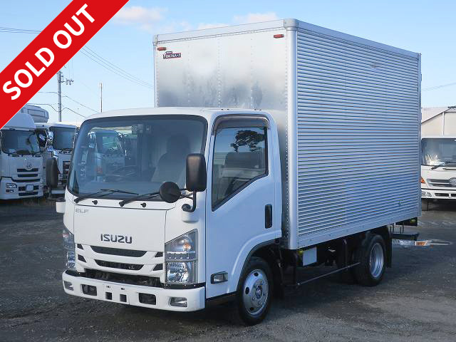 2016 Isuzu Elf 2t aluminum van, standard short, cargo bed height 222cm, full low floor, 2-stage lashing rail, 150 horsepower [Semi-medium-sized (5t only) license compatible *Old standard license OK]