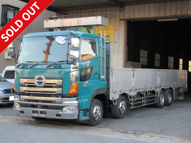 2005 Hino Profia, low-floor 4-axle flatbed body, aluminum block gate, 7-way opening, gate height 78cm, all-wheel air suspension