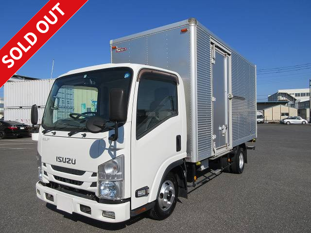 2018 Isuzu Elf 2t aluminum van, standard long, cargo bed height 216cm, left sliding door, full low floor, 150 horsepower, 2-stage lashing rail [medium-sized (5t only) license compatible *old standard license OK]