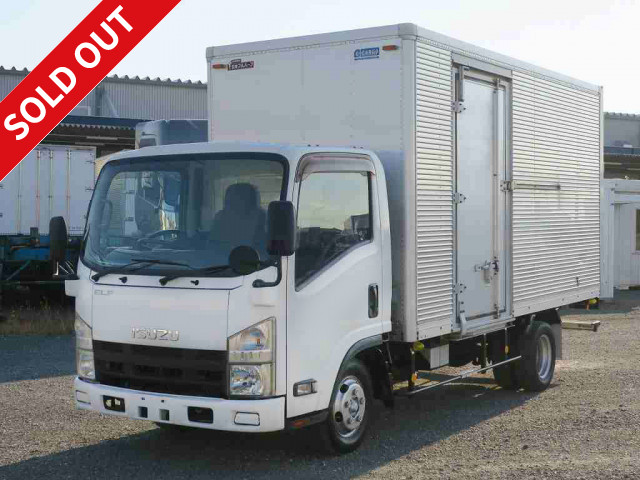 2011 Isuzu Elf 2t aluminum van, standard long, cargo bed height 215cm, left sliding door, full low floor, 150 horsepower, 2-stage lashing rail [medium-sized (5t only) license compatible *old standard license OK]