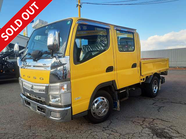 2013 Mitsubishi Fuso Canter Double Cab, 2t load capacity, standard width, low floor, chrome-plated cab, rear cooler heater included [Semi-medium-sized (5t limited) license *Old standard license OK]