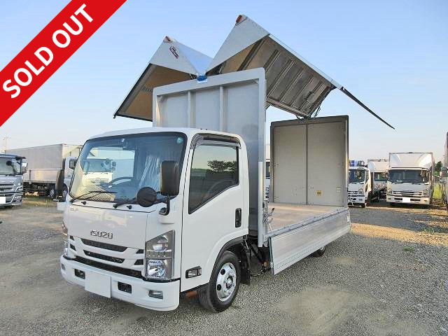 2017 Isuzu Elf small aluminum wing "Wide Long" Fully low floor Load capacity 3t Back-eye camera and ETC included