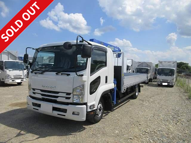 [Lease de Sugu Nori exclusive] 2017 model Isuzu Forward with medium-sized crane, aluminum block, wide, 240 horsepower, Tadano 4-speed, hook-in radio control