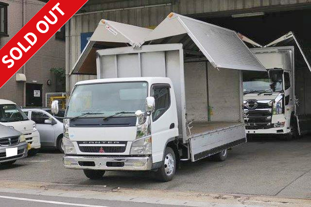 2004 Mitsubishi Fuso Canter, small wide long aluminum wing, low floor, lift-up PG, rear wheel air suspension, chrome finish!
