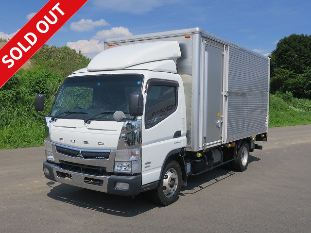 2018 Mitsubishi Fuso Canter small aluminum van, 2.95t capacity, wide and long, 201cm cargo bed height, double sliding doors, low floor, combination gate, 150 horsepower, 2-stage lashing rail