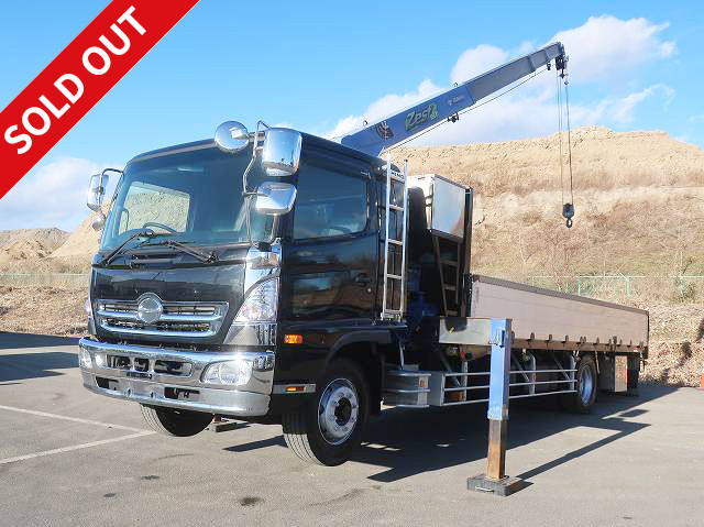 平成26年式 日野 レンジャー 増トンクレーン付平ボディアルミブロック 6500ワイド タダノ4段 ラジコン フックイン 後輪エアサス 260馬力